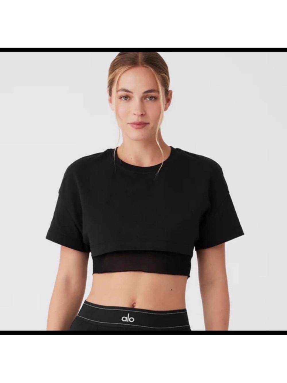 Alo Yoga Made You Look Cropped Short Sleeve Tee